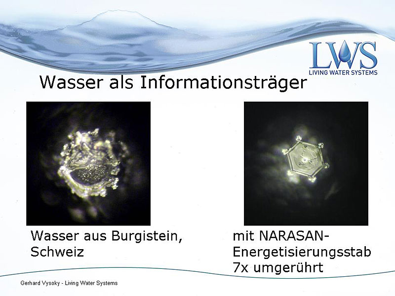 Dieses Bild zeigt Wasserkristalle nach Masaru Emoto